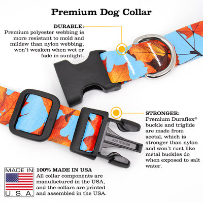 Fall Leaves Dog Collar - Made in USA