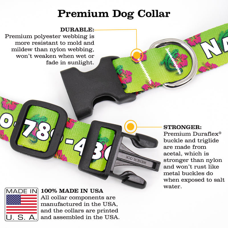 Buttonsmith Geckos Custom Dog Collar - Made in USA