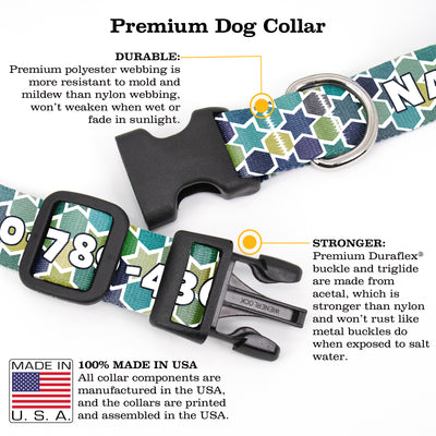 Buttonsmith Geometric Stars Custom Dog Collar - Made in USA