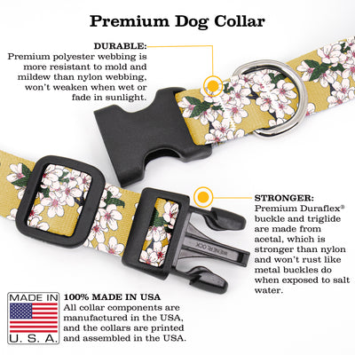 Gold Cherry Dog Collar - Made in USA