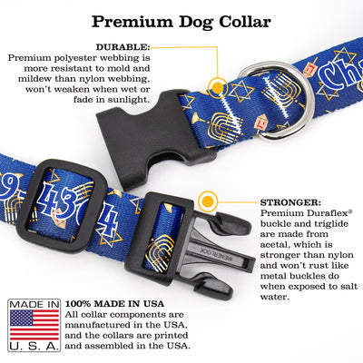 Buttonsmith Hannukah Custom Dog Collar - Made in USA