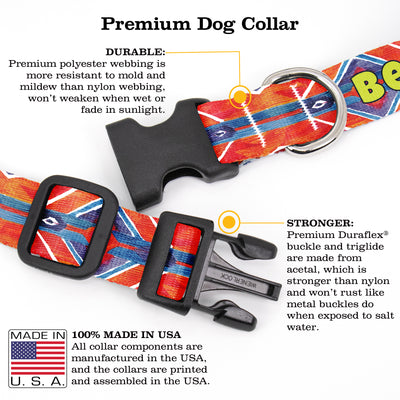 Buttonsmith Ikat Blanket Custom Dog Collar - Made in USA