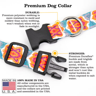 Ikat Blossom Dog Collar - Made in USA