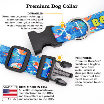 Buttonsmith Ikat Electric Custom Dog Collar - Made in USA