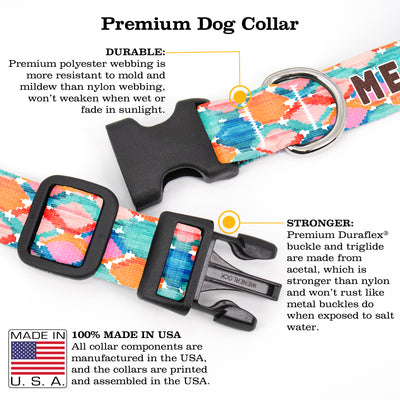 Buttonsmith Ikat Marmalade Custom Dog Collar - Made in USA