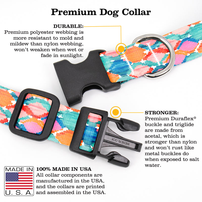 Ikat Marmalade Dog Collar - Made in USA