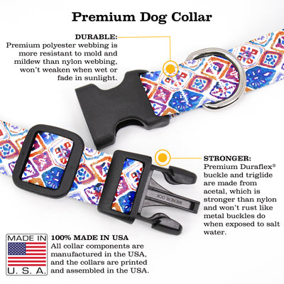 Ikat Mosaic Dog Collar - Made in USA