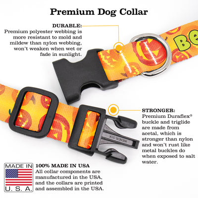 Buttonsmith Jack O Lantern Custom Dog Collar - Made in USA