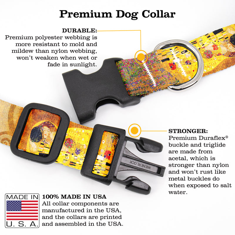 Klimt Kiss Dog Collar - Made in USA