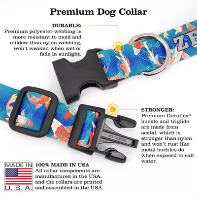 Buttonsmith Koi Pond Custom Dog Collar - Made in USA