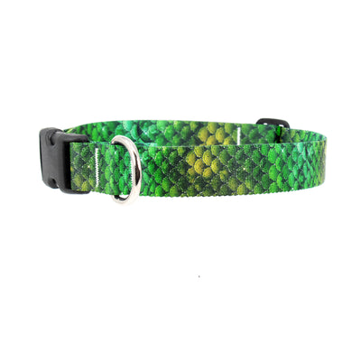Mermaid Scales Green Dog Collar - Made in USA