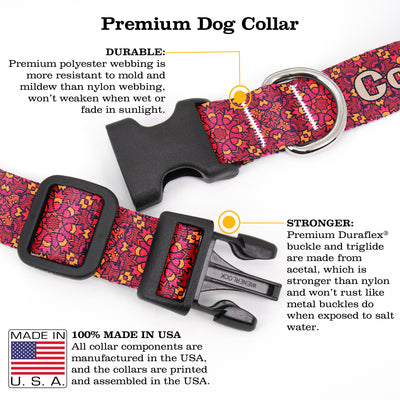 Buttonsmith Moroccan Tiles Custom Dog Collar - Made in USA