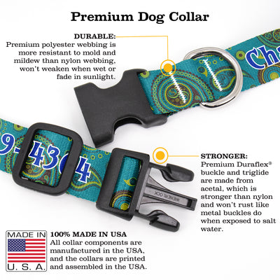 Buttonsmith Paisley Custom Dog Collar - Made in USA