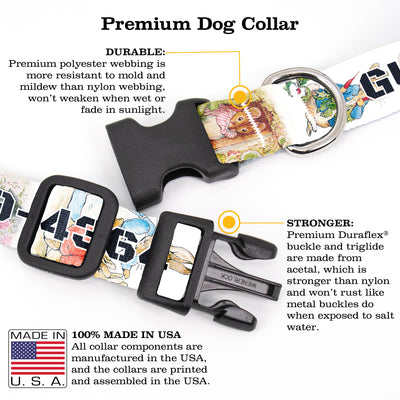 Buttonsmith Beatrix Potter Peter Rabbit Custom Dog Collar - Made in USA