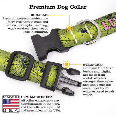 Buttonsmith Spider Web Custom Dog Collar - Made in USA