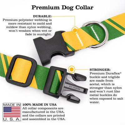Sporty Green Yellow Dog Collar - Made in USA