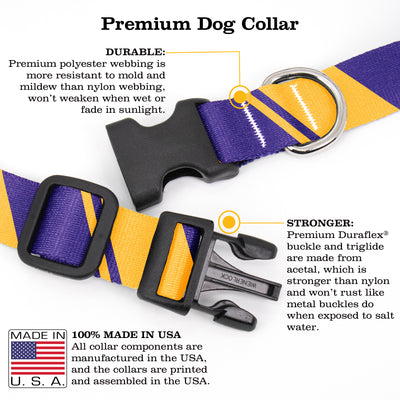 Sporty Purple Gold Dog Collar - Made in USA