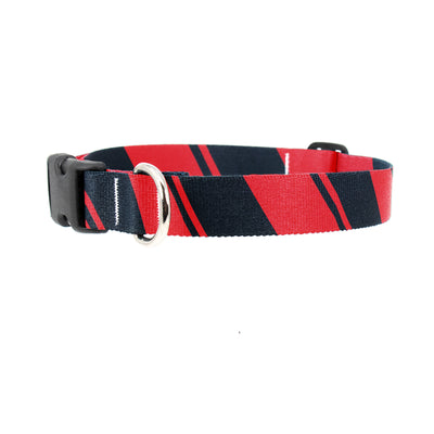 Sporty Red Black Dog Collar - Made in USA