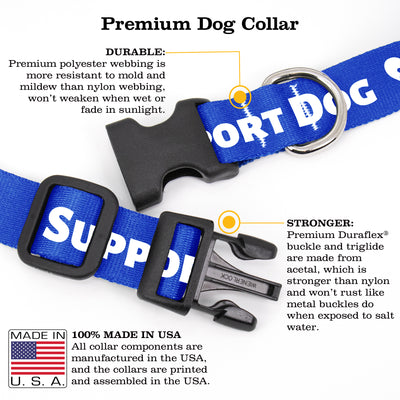 Support Dog Blue Dog Collar - Made in USA