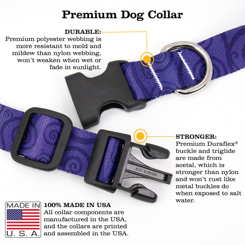 Swirls Amethyst Dog Collar - Made in USA