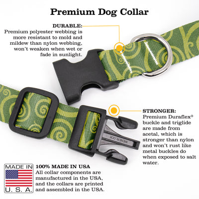 Swirls Peridot Dog Collar - Made in USA