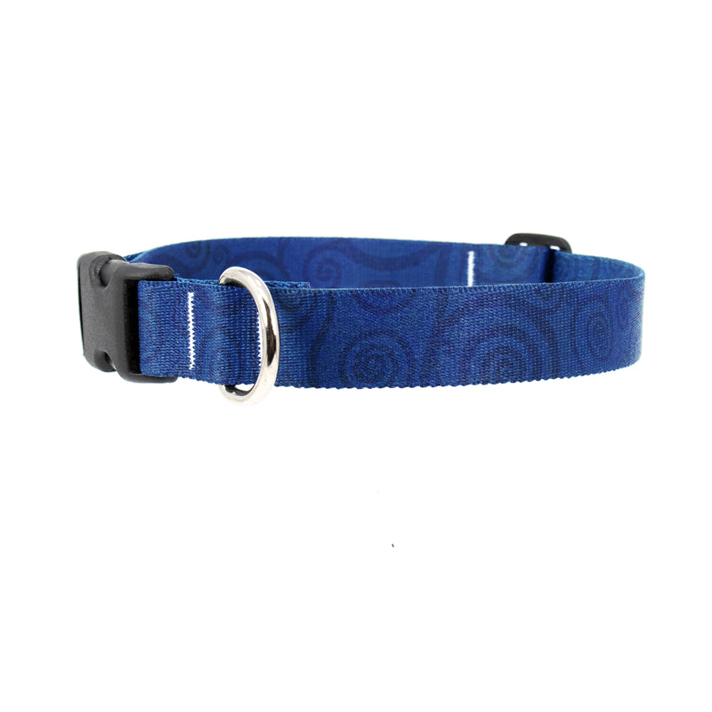 Swirls Sapphire Dog Collar - Made in USA