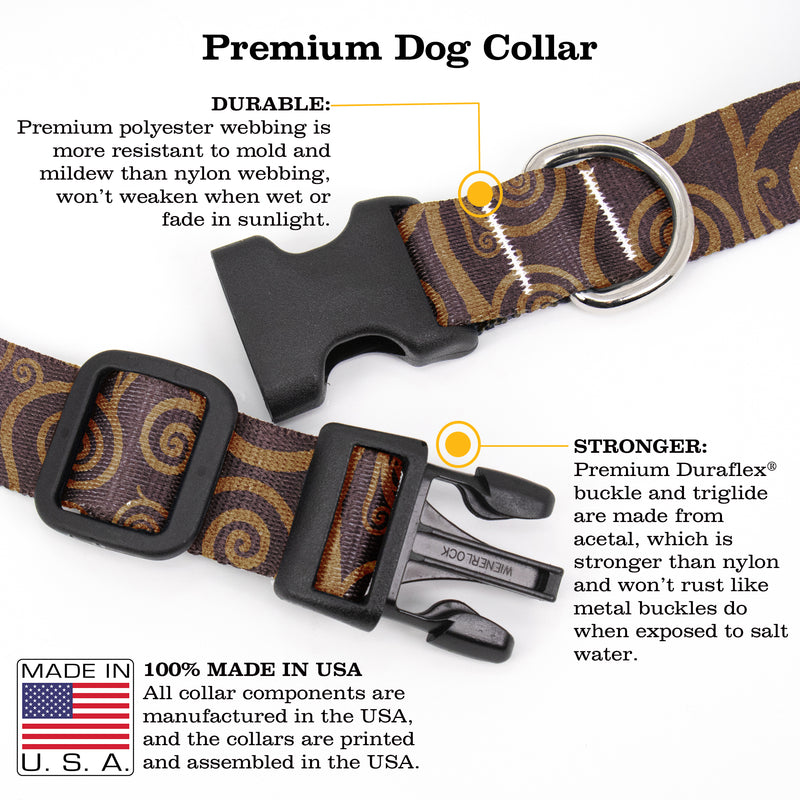 Swirls Topaz Dog Collar - Made in USA