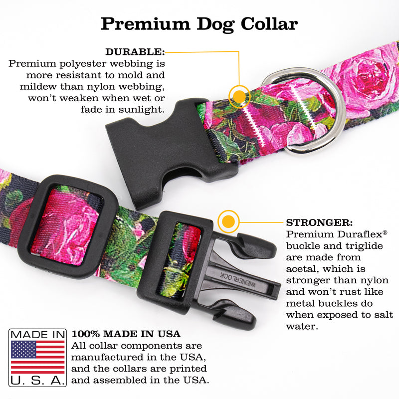 Waldmueller Roses Dog Collar - Made in USA