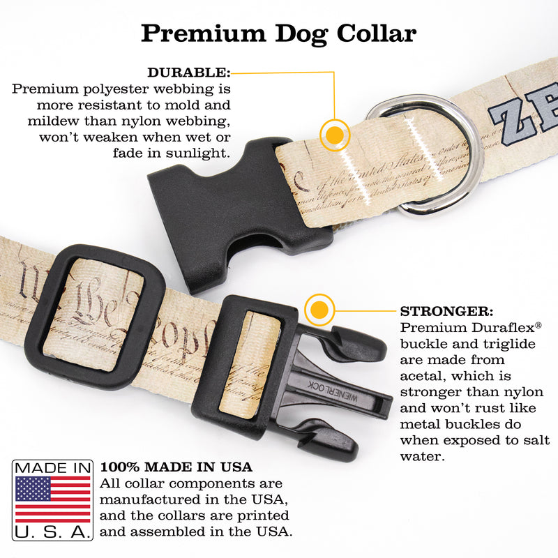 Buttonsmith We The People Custom Dog Collar - Made in USA
