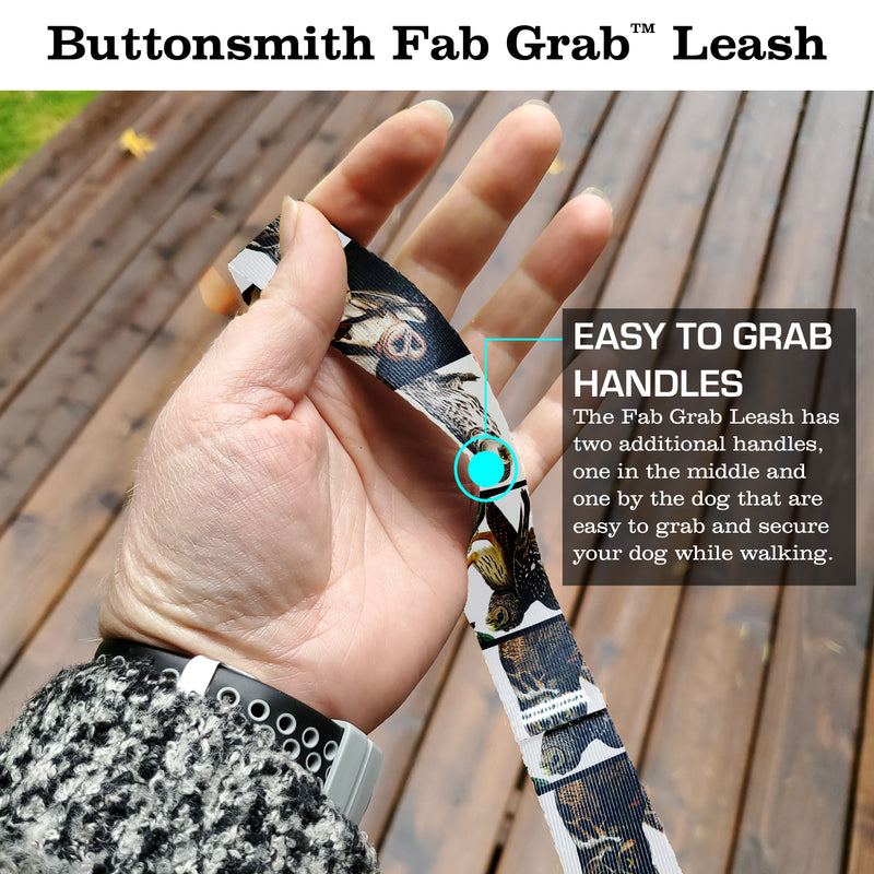 Audubon Owls Fab Grabáµ€á´¹ Leash - Made in USA - 3 Handles - Heavy Duty Quick Clasp - Buttonsmith Inc.