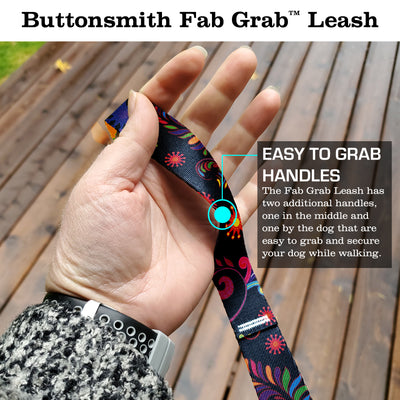 Bright Floral Fab Grab Leash - Made in USA