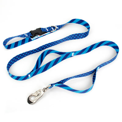 Blue Dots and Stripes Fab Grab Leash - Made in USA
