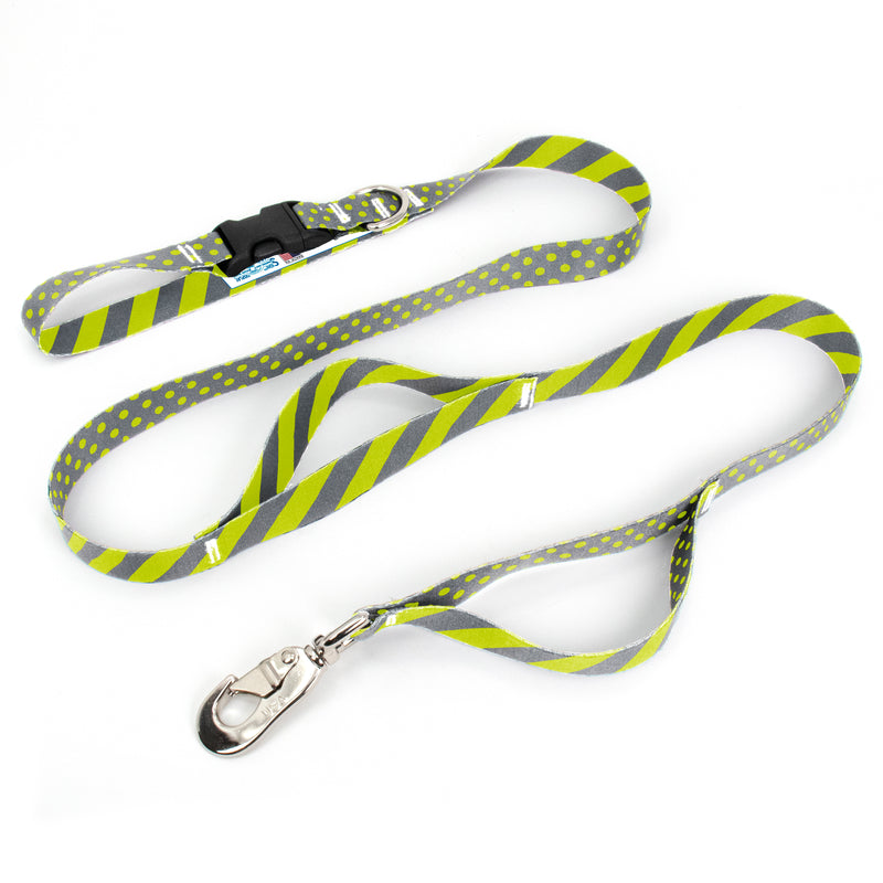 Pewter Lime Dots Fab Grab Leash - Made in USA
