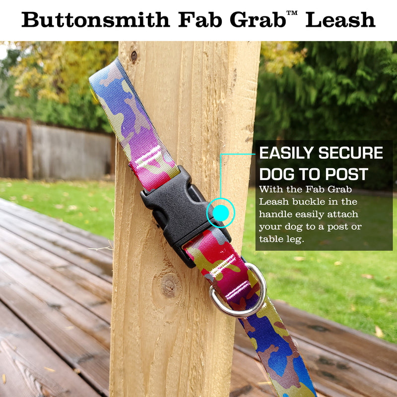 Rainbow Camo Fab Grab Leash - Made in USA
