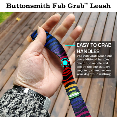 Rainbow Zebra Fab Grab Leash - Made in USA