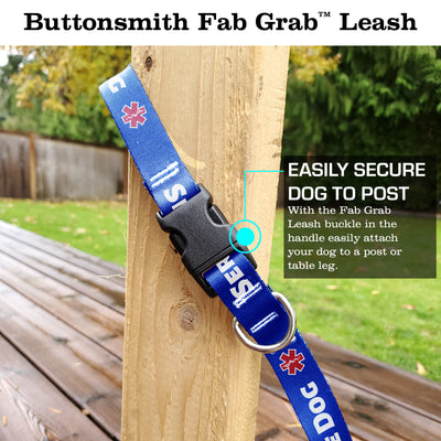 Service Dog Blue Fab Grab Leash - Made in USA