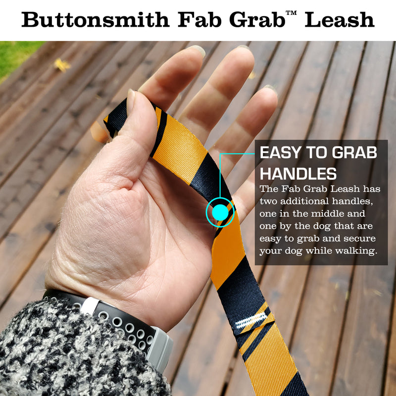 Sporty Black Yellow Fab Grab Leash - Made in USA