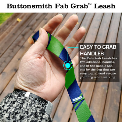 Sporty Blue Green Fab Grab Leash - Made in USA