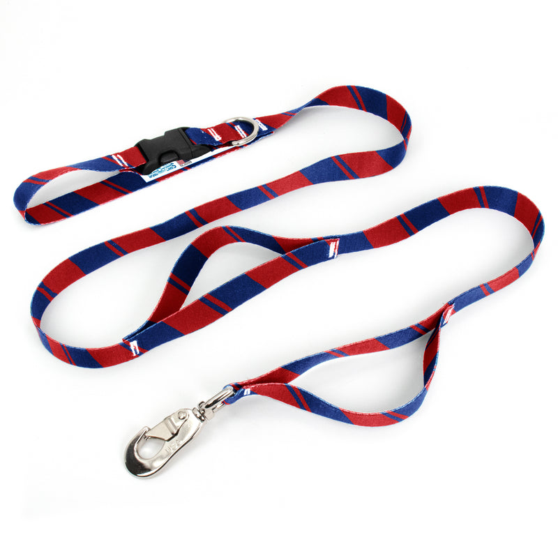 Sporty Blue Red Fab Grab Leash - Made in USA