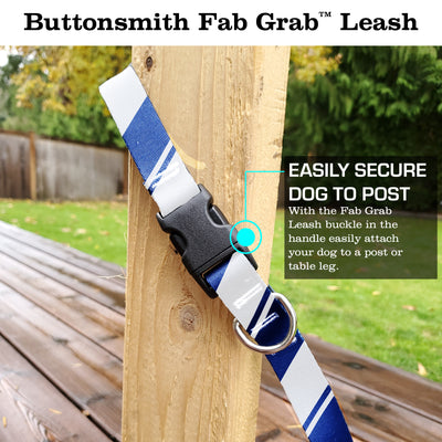 Sporty Blue White Fab Grab Leash - Made in USA
