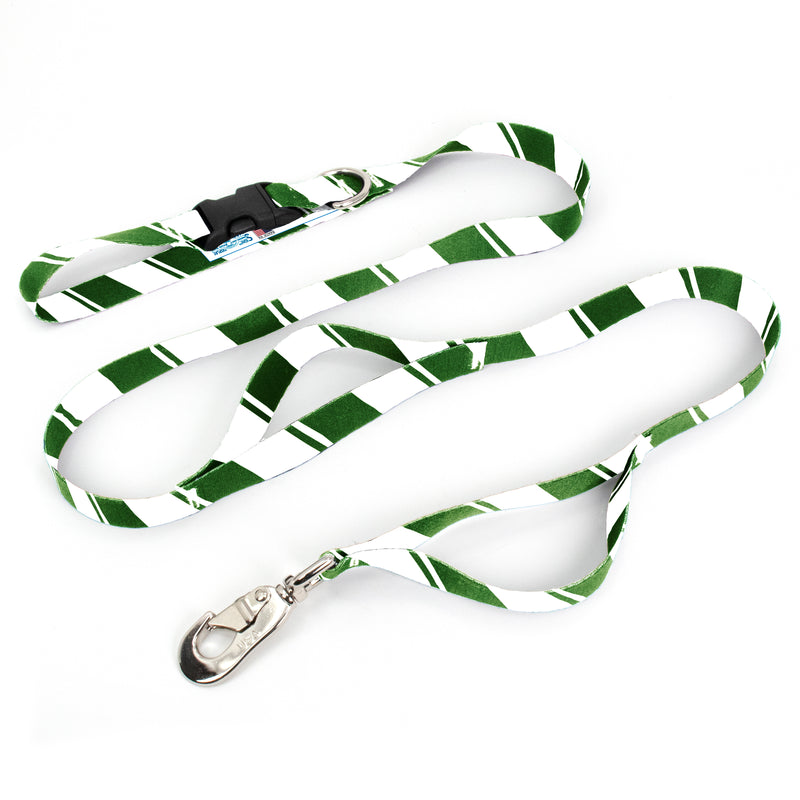 Sporty Green White Fab Grab Leash - Made in USA