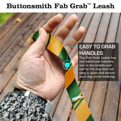 Sporty Green Yellow Fab Grab Leash - Made in USA