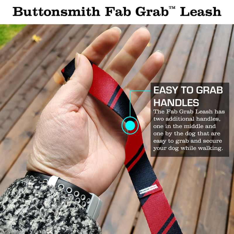 Sporty Red Black Fab Grab Leash - Made in USA