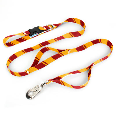 Sporty Red Gold Fab Grab Leash - Made in USA