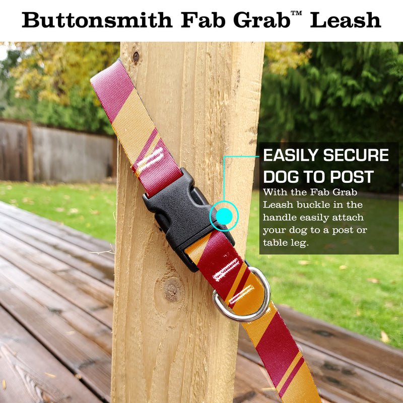 Sporty Red Gold Fab Grab Leash - Made in USA