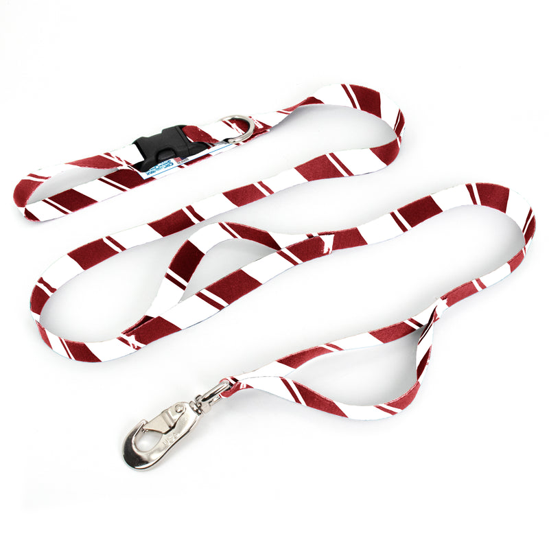Sporty Red White Fab Grab Leash - Made in USA