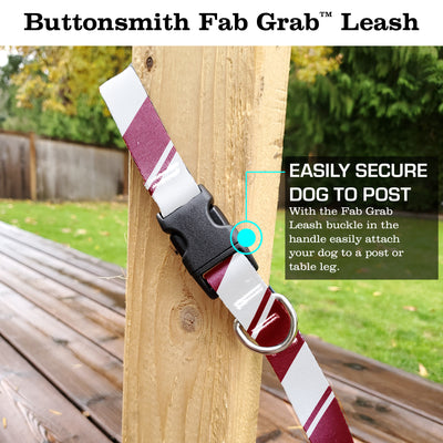 Sporty Red White Fab Grab Leash - Made in USA
