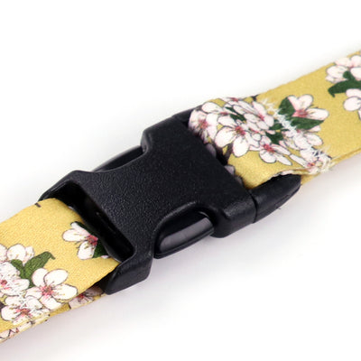 Buttonsmith Cherry Blossoms on Gold Lanyard - Made in USA - Buttonsmith Inc.