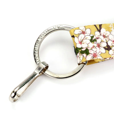 Buttonsmith Cherry Blossoms on Gold Wristlet Lanyard Made in USA - Buttonsmith Inc.