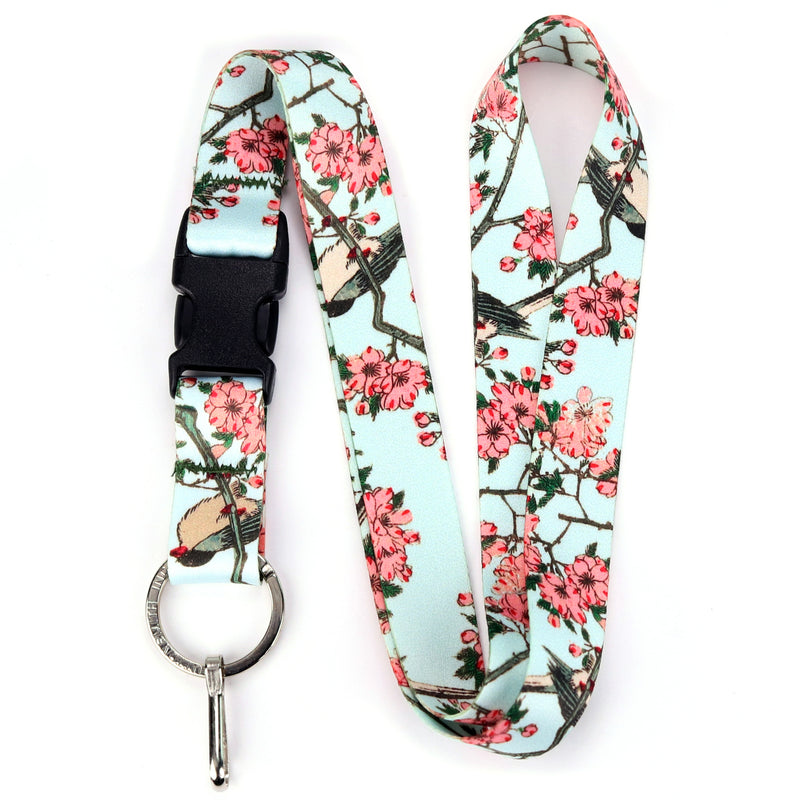Buttonsmith Hiroshige Cherry Blossoms Lanyard - Made in USA - Buttonsmith Inc.